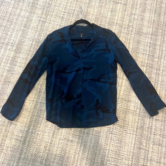 Drew Blue Camo Button Down Long Sleeve Shirt Size Medium - Picture 1 of 4